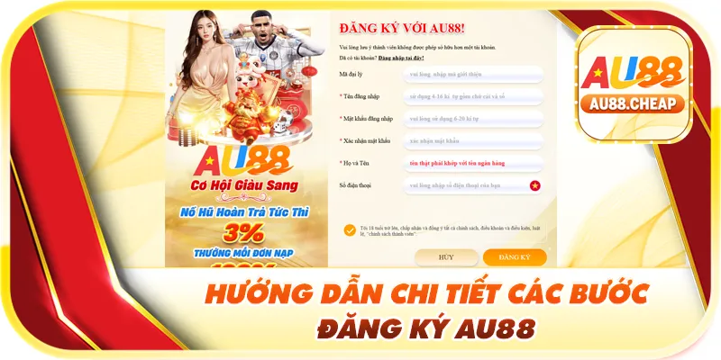 Hướng dẫn chi tiết các bước đăng ký Au88